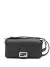 Fendi Black Leather Shoulder Bag In Black