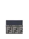 Fendi Compact Textured Card Holder Purse In Multi