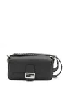 Fendi Baguette Macro-stitch Messenger Bag In Black
