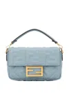 Fendi Uette Mini Leather With Embossed Ff Motif Bags In Blue