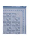 Fendi Ultra-lightweight Wool Ff Shawl In Blue