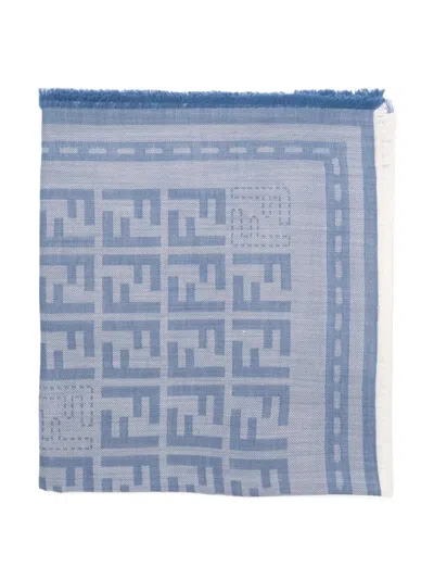 FENDI ULTRA-LIGHTWEIGHT WOOL FF SHAWL