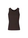 Fendi Stretch Ribbed Nylon Tank Top In Vertisol