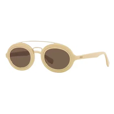 Fendi Unisex Black Oval Sunglasses Fe40094i 25e In ["brown"]