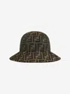 Fendi Hat In Technical Fabric With All Over Ff In Brown
