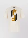 Fendi Beige Crewneck Logo T-shirt In Neutral