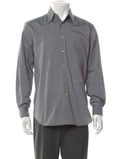 Pre-owned Fendi Uomo Long Sleeve Dress Shirt In Gray