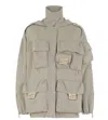 Fendi Utility-inspired Beige Jacket With High Collar In Gray