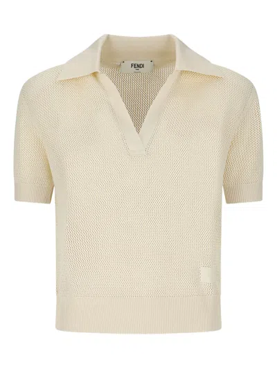 Fendi V-neck Polo Top