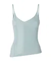 Fendi V-neck Ribbed Tank Top In Green