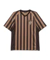 Fendi V-neck Striped T-shirt In Black