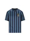 Fendi T-shirt In Blue Striped Pequin Fabric. In Blu