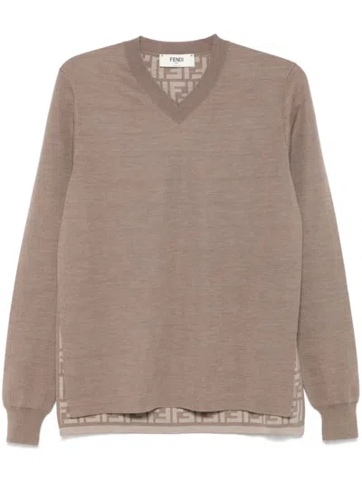 Fendi `ff` Sweater In Gray