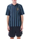 Fendi T-shirt In Blue Striped Pequin Fabric. In Blue Black
