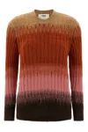 Fendi Ribbed Logo-embroidered Knit Sweater In Multi
