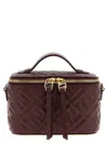 Fendi Vanity Nappa Leather Crossbody Bag Ff Motif In Burgundy