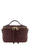 Fendi Vanity Nappa Leather Crossbody Bag Ff Motif In Burgundy