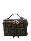Fendi Vanity Ff-pattern Top-handle Mini Bag In Brown