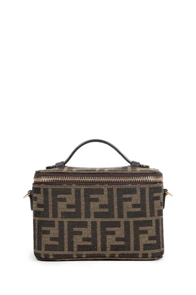 Fendi Vanity Ff Mini Bag In Brown
