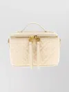 Fendi Vanity Handbag Adjustable Strap Embossed Pattern Top Handle