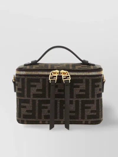 Fendi Vanity Handbag With Chain Strap And Top Handle