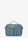 Fendi Vanity Leather Crossbody Bag With Ff Motif In Blue
