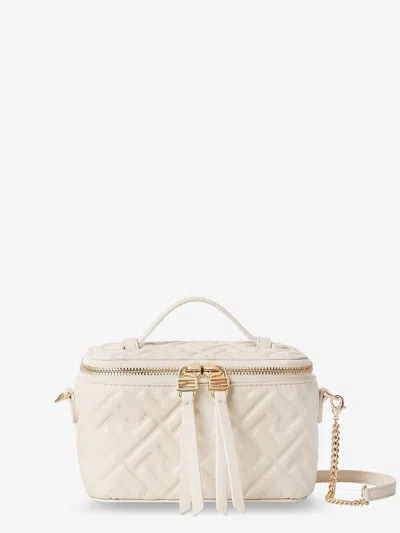 Fendi Vanity Leather Shoulder Bag In Sand