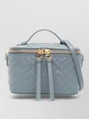 Fendi Vanity Nappa Leather Crossbody Bag Ff Motif In Blue