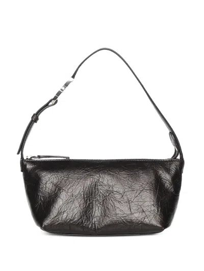 Fendi Vanity Pouch Small Crackled Black Leather Bag