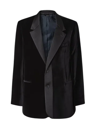 Fendi Velvet Blazer In Black