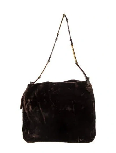 Pre-owned Fendi Velvet Mama In Black