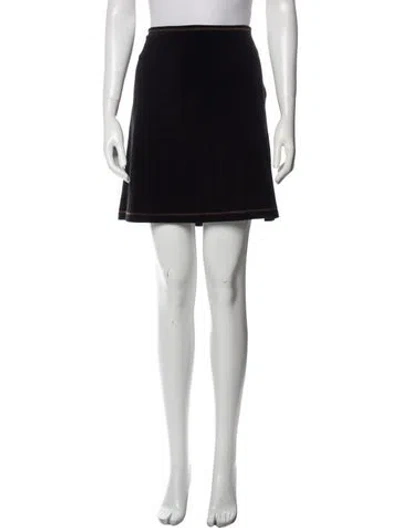 Pre-owned Fendi Velvet Mini Skirt In Black