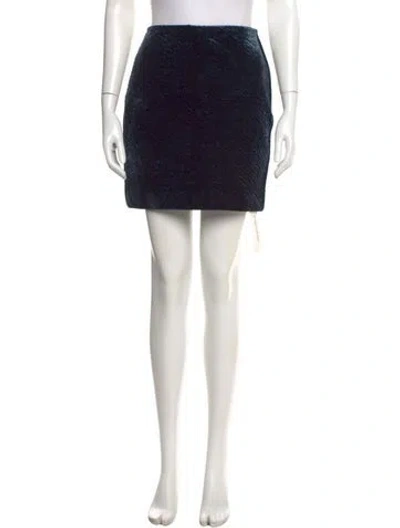Pre-owned Fendi Velvet Mini Skirt In Blue