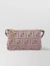 Fendi Velvet Monogram Clutch Bag With Chain Strap