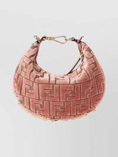 Fendi Velvet Shoulder Bag Adjustable Strap