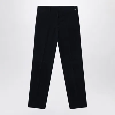 Fendi Velvet Trousers For Men In Navy