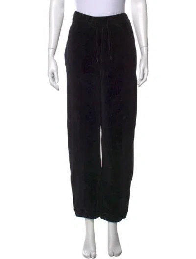 Pre-owned Fendi Velvet Wide Leg Pants In Black