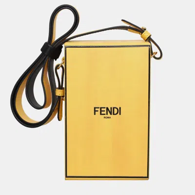 Pre-owned Fendi Vertical Box Yellow Leather Bag