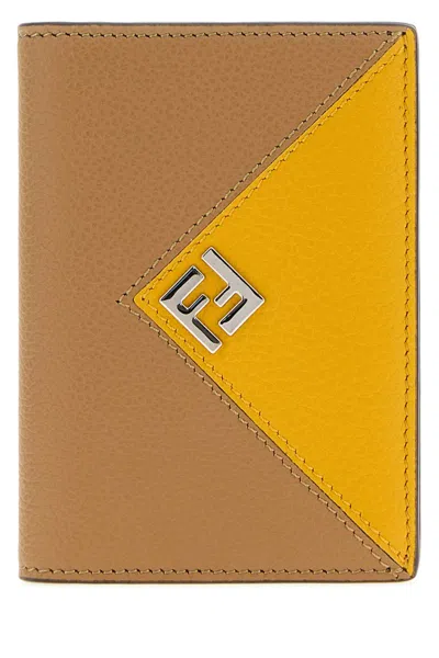 Fendi Vertical Card Holder In Brown