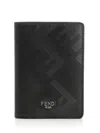Fendi Vertical Ff All Over Card Holder Wallets Black