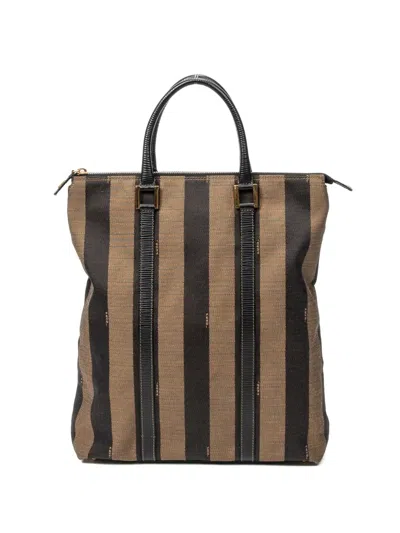 Pre-owned Fendi Vertical Zip Tote Bag In Neutral