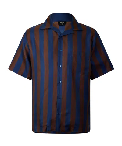 Fendi Verticalstriped Shortsleeve Shirt In Multi