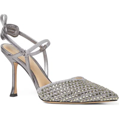 Fendi Very Colibrì Crystal Slingback Pump In Silver
