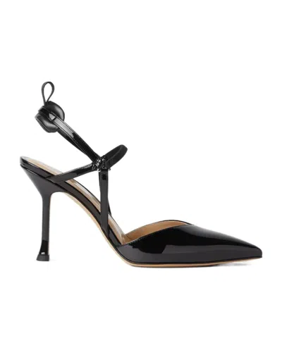 Fendi Very Colibri Black Hagfish Leather High-heeled Slingback