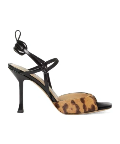 Fendi Very Colibri Jaguar-print Hair-on Leather High-heeled Sandals In Multi