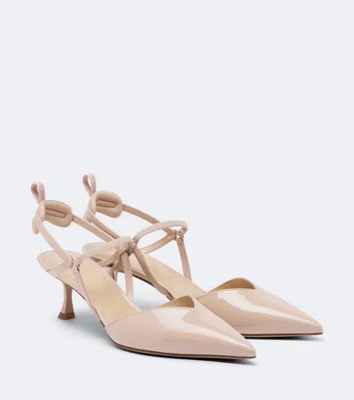 Fendi Very Colibri Nude Patent Leather Medium-heeled Slingbacks