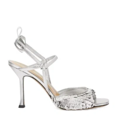 Fendi Very Colibri Silver Metallic Nappa Leather High-heeled Sandals