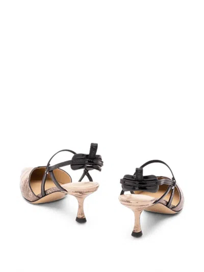 Fendi Very Colibrì Tegu-print Pumps In Neutral