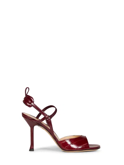 Fendi Very Heel Sandal In Burgundy