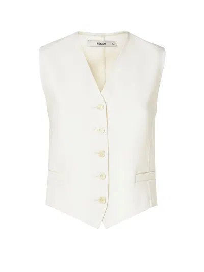 Fendi Vest Double Twisted In White